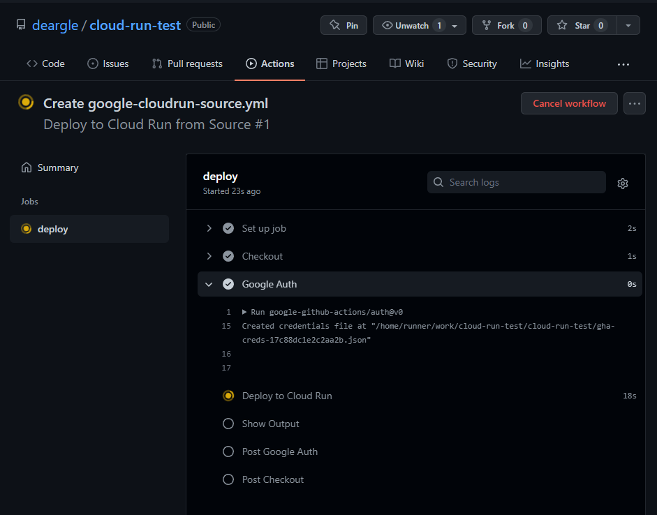 lab cloud deploy cloud run test